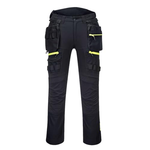 Portwest Mens DX4 Detachable Holster Pocket Trouser Black 26W / 31L