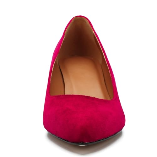 Image of MAIERNISI JESSI Unisex Men's Women's Pointed Toe Kitten Heel Pumps, 2 Inch Low Heel Office Dress Shoes