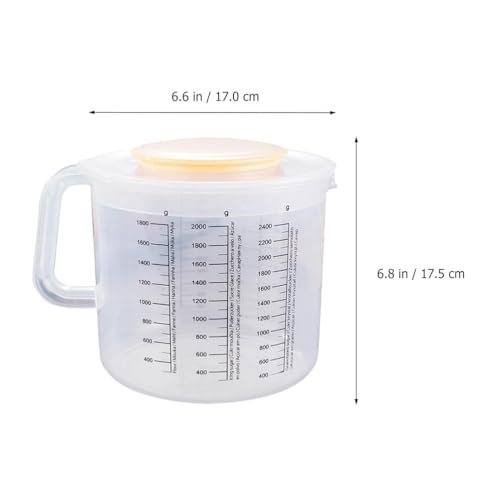 Tazón para mezclar con tapa y medidor PRETYZOOM plástico blanco miniatura 4