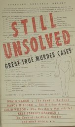 Still Unsolved: Great True Murder Cases 082162511X Book Cover
