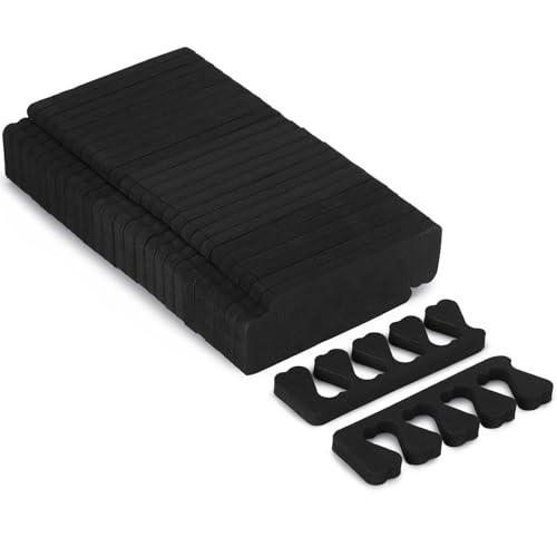Toe Separators Set - 52 Pieces Premium Pedicure Tool, Spa Party Salon Polishing Separator (Black)