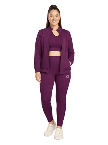 Image of Women 3 Piece Gym Workout Set | Sports Bra, Zip-Up Jacket & High Waist Leggings | Stretchable Yoga Activewear Co-Ord Set for Women | Fitness Gym Tracksuit