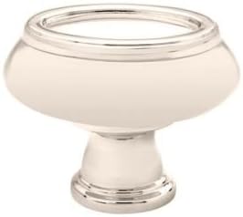 Emtek 86304 Geometric 1-1/4 Inch Long Oval Cabinet Knob from the American Design, Polished Nickel
