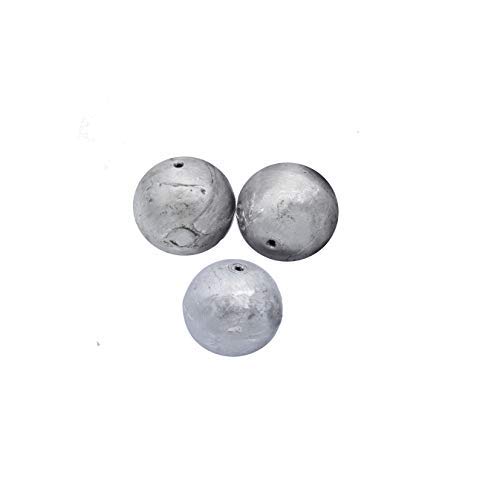 Fonderia Roma Plomo - Bola con Orificio pasante, 100 g, Paquete de 15 Unidades, Gris Cover