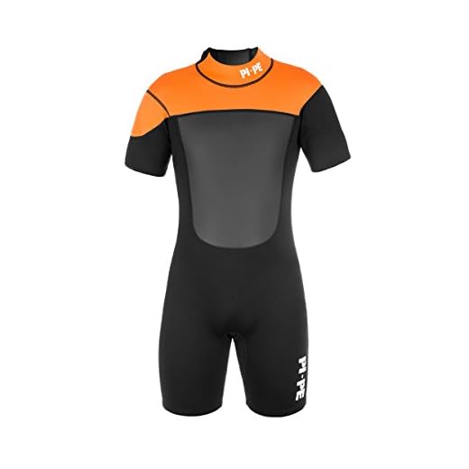 PI-PE Herren Neoprenanzug Active Spring Short Sleeve, Orange, XL