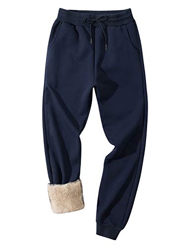 Image of Gihuo Men's Winter Fleece Pants Sherpa Lined Sweatpants Active Running Jogger Pants