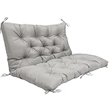 Yigowyigo Bankauflage Sitzkissen für 2/3/4-Sitzer Gartenbank 150x100x10cm mit Bändern Rückenkissen weich, wasserfest, für Sitzbank Gartenbank Gartenmöbel Hollywoodschaukeln Dunkelgrau (Grau)
