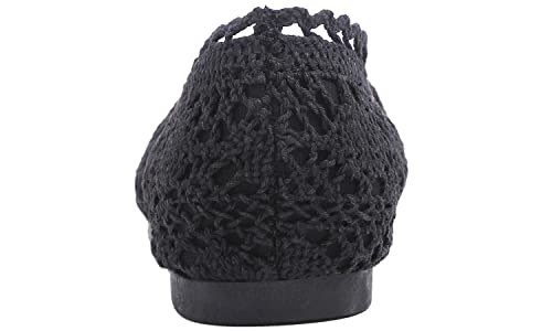 Image of FEVERSOLE Women's Comfort Breathable Knit Crochet Shoes Lace Ballet Flats