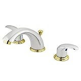 Elements of Design Daytona EB6964LL Widespread Lavatory Faucet with Brass Pop-Up, 8-Inch to 16-Inch, Polished Chrome/Brass