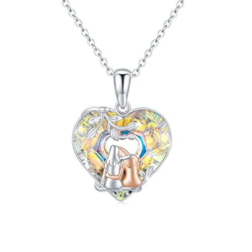 Collier d'amitié pour femme en argent 925 et cristal brillant