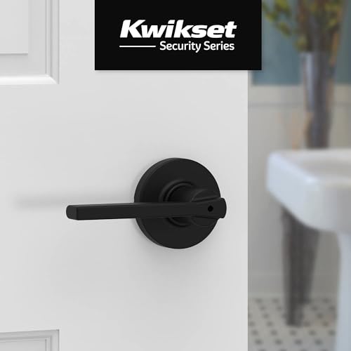 Poignée de porte réversible sans clé noir mat avec verrouillage de confidentialité