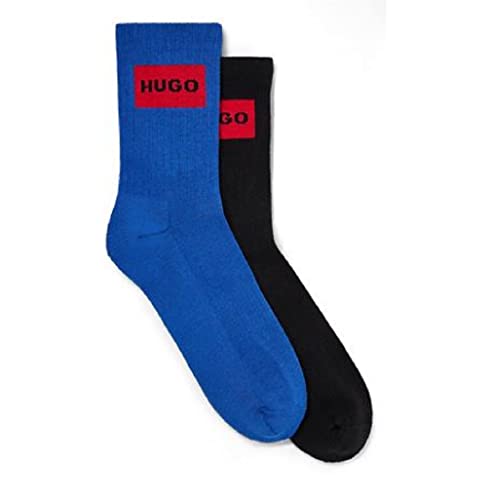 HUGO Women's 2 Pack Ribbed Quarter Length Socks