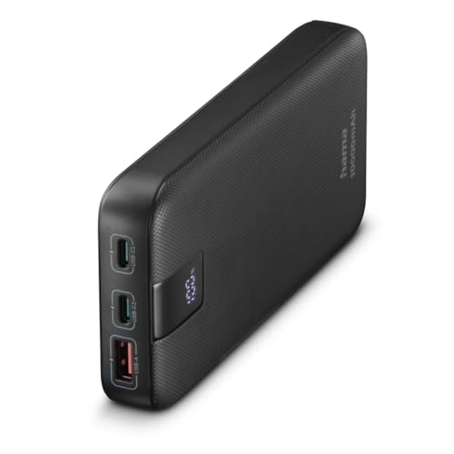 Power Bank 10.000 mAh Hama PD-10 con triple salida de carga rápida en color antracita