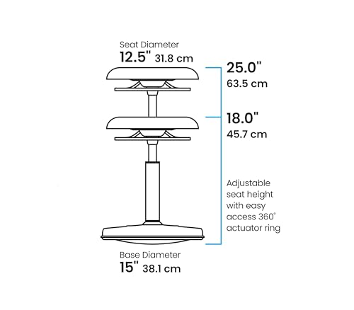 Image of Kore Teen /College Adjustable Wobble Chair, 18-31.5 inch, Black