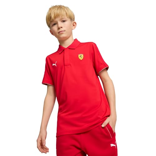 PUMA Unisex-Child Scuderia Ferrari Race Cloudspun Polo, Rosso Corsa SS25, Large
