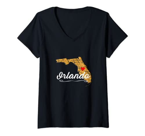 Mujer Ciudad de ORLANDO FLORIDA | Souvenir de vacaciones - Merch -Graphic Camiseta Cuello V