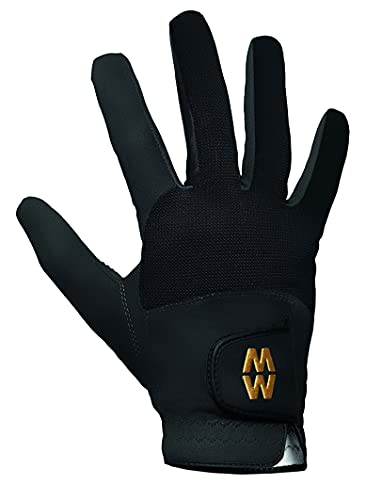 Macwet Men's & Women's 1 Pair Short Mesh Sports Gloves 9 Black