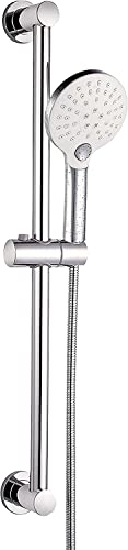 Elbe barra de ducha de 65cm de acero inoxidable, con rociador multifuncional, teleducha con manguera de acero inoxidable de 1,5 m