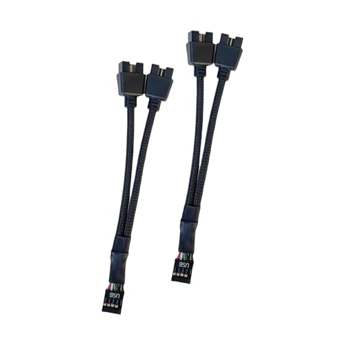 ナイロン編組USB2.0 9pin拡張ケーブルダブルポートスプリッターPCマザーボード用シールドラインナイロン編組USBスプリッター