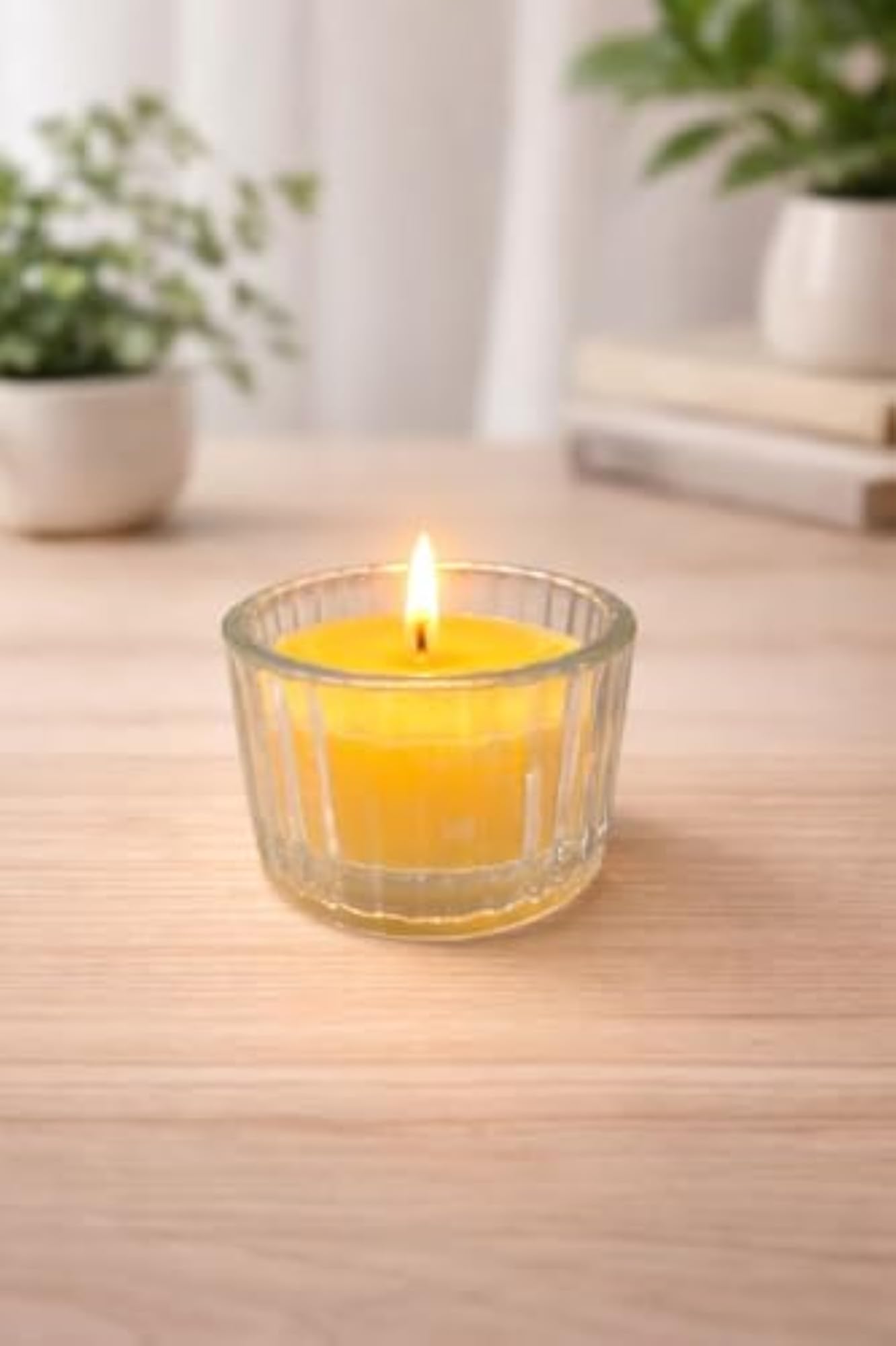 Premium 2Lemon+2Rose Scented Glass Candles Set of 4