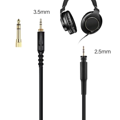 Cable de reemplazo para audífono 3.5mm a 2.5mm con conector 6.35mm miniatura 2