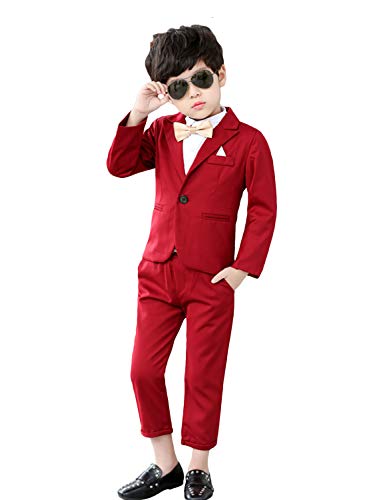 Costume garçon confortable smoking enfant sans pliures revers pointe