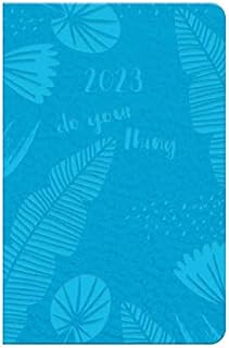 DESIGN GROUP 2023 Stylish Blue Jungle Design Soft Cover Pocket Sized Mini Diary Week to View Home Office