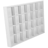 NUOBESTY Bandeja para Joyas Blanca de PU Organizador Grande de 24 Compartimentos para Anillos Collares y Pendientes Exhibidor Multifuncional para Almacenamiento en Tocador y Armario