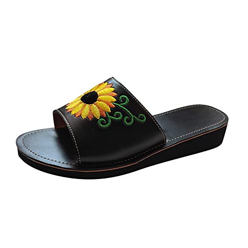 Women's Slide Slipper Summer Flat Slides Sandals Athletic Walking Thong Slippers All-Day Comfort Fit Shoes