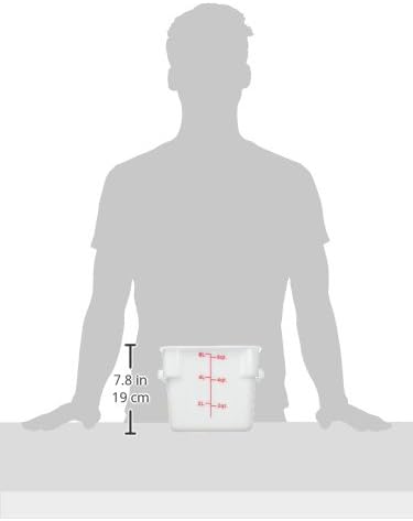 Miniatura 3 de Winco - Recipiente cuadrado de almacenamiento, 5.6 L, color blanco