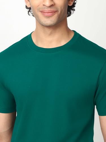 Image of Bewakoof Men's 100% Cotton Solid Regular Fit Half Sleeve Round Neck T-Shirt | Tshirt for Men Cotton| Casual Wear | Street Wear