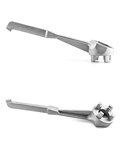 Qwork Drum Wrench, 2Pack Aluminum Wrench Opener For 10 15 20 30 55 Gallon Barrels, 2" And 3/4" Bung Cap #TOP3