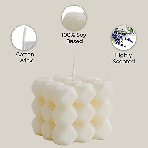 2Pc Premium Floating Bubble Candle Gift Set | 100% Handmade Scented Soy Wax Candles | Tiktok Bedroom Decor Aesthetic | Aromatherapy Decorative Candles | Wedding Decor | White(Freesia)+Lilac(Lavender) #TOP1