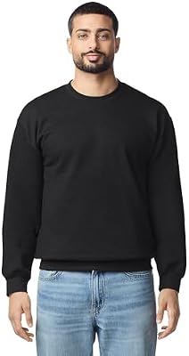 Gildan Adult Softstyle Crewneck Sweatshirt, Style GSF000, Black, Medium