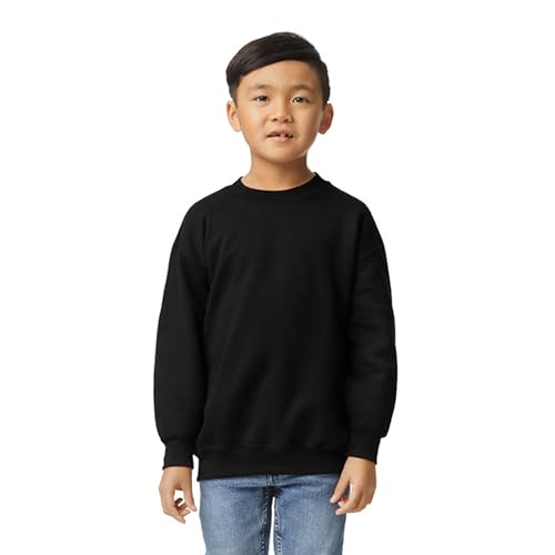 Gildan Unisex Child Fleece Crewneck Sweatshirt, Style G18000B, Black