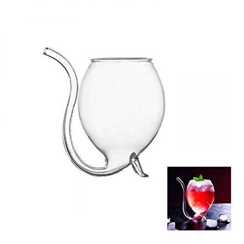 MISNODE Creative Vampire - Juego de 4 copas de vino transparentes de 300 ml/10 oz con pajita integrada, copas de cóctel frescas para el hogar, bar, fiesta, club, regalo