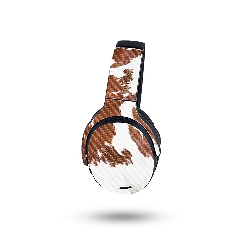 Image of MightySkins Carbon Fiber Skin Compatible with Skullcandy Crusher ANC 2 - Cow Hide | Protective, Durable Textured Carbon Fiber Finish | Easy to Apply, Remove, and Change Styles