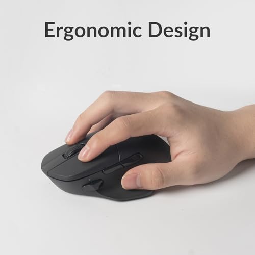 Keychron M7 Wireless Computer Mouse, 26K DPI Optical Computer Mouse, 2.4 GHz/Bluetooth/Wired with Macro Button 63g Lightweight Ergonomic, Up to 70 Hours Worktime for Laptop macOS/Windows - Black - Image 6