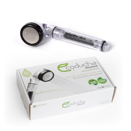 Irisana - Ecoducha IR15-24 x 15 x 6 cm - Disco de Microporos, Filtro de Cerámicas y de Partículas - 2 Filtros de Repuesto - Ahorra hasta 65% de Agua