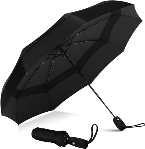 Image of Rylan Automatic Open Travel with Wind Vent, big size for men, for girls, for rain,Windproof Large for Man,Women(Black)