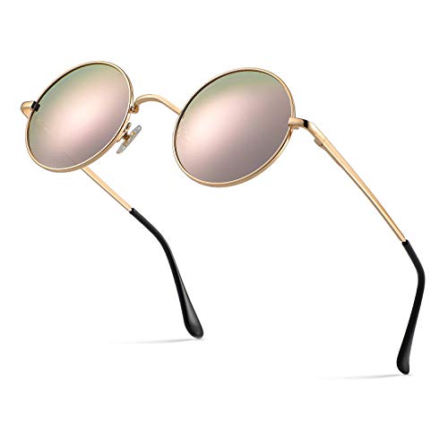 Image of Retro Small Round Polarized Sunglasses for Men Women Circle Hippie Style Sun Glasses