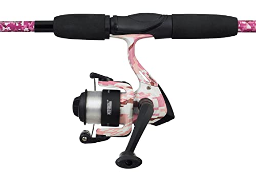 Mitchell Tanager Pink Camo II Spinnkombination | Leichte Spinnruten- & Rollen-Kombination für Frauen und Jugendangler | Süßwasser-Setup für Forelle, Barsch, Hecht |Pink, 2.1m | 7-20g