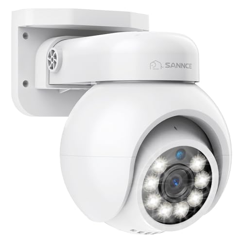 SANNCE Caméra de Sécurité Extérieure 4K PTZ PoE, Caméra de Surveillance 8MP Panoramique à 350 ° et Inclinaison à 90 °, Détection de Véhicule Humain,...