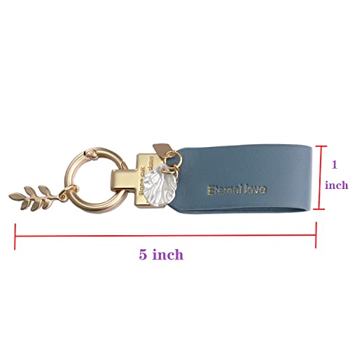 Fio Leather Car Keychain For Women,Key Ring Detachable Anti-Lost Accessories，As A Gift (White) #TOP4