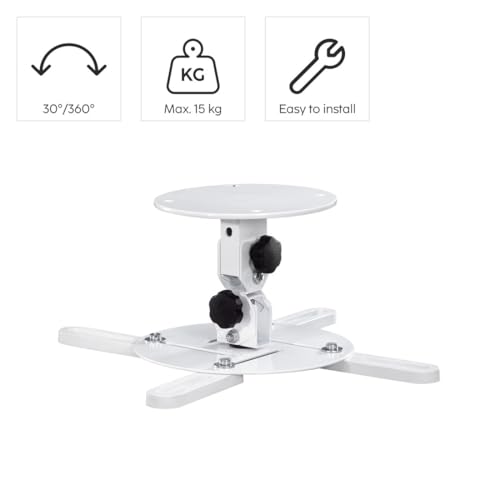 Hama Projector Mount, Swivel, Height-adjustable, Ceiling and Wall, up to 15 kg, black, Höhenverstellbar - Image 2