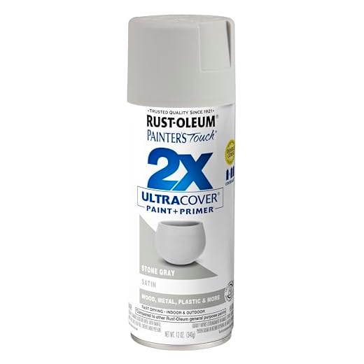 Rust-Oleum Painter's Touch 2X Ultra Cover Spray Paint, Satin Stone Gray