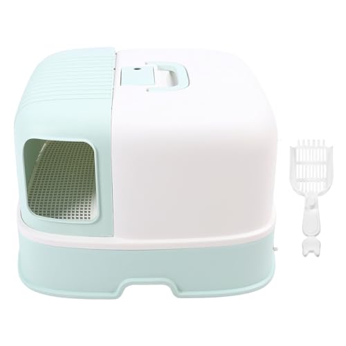 Arenero grande para gato con puerta cubierta y pala miniatura 6