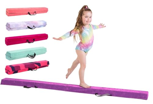 TINY TUMBLERS Barra de Equilibrio para niños   Tamaños 210/240/270/300cm Increíble Equipo de Equilibrio para niños en casa   Ante sintético, Espuma EVA de Alta Densidad   Correas de Transporte