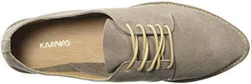KAANAS Women's FIANO LACE-UP Oxford Flat Shoe, Cement, 7 Regular US | Image 4