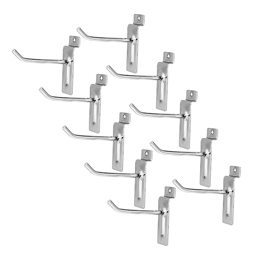 GLEAVI 10 Pcs Heavy Duty Utility Hooks Iron Slat Wall Hanging Hooks for Store Panel